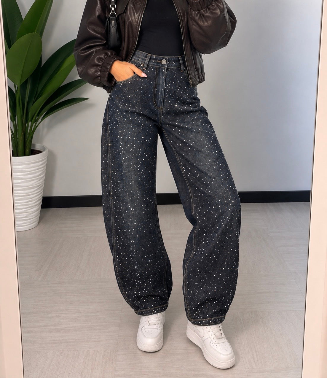 Jeans Balloon con strass