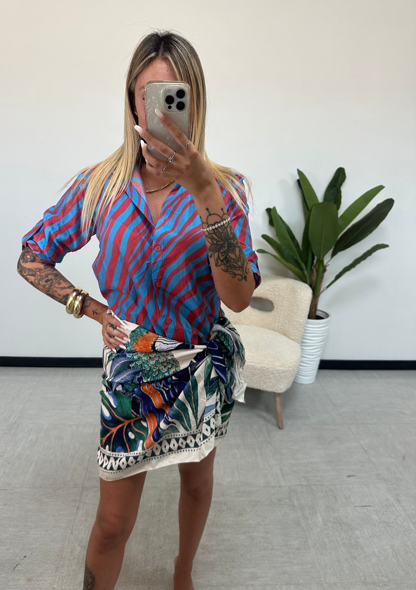 Camicia Zebra Azzurra