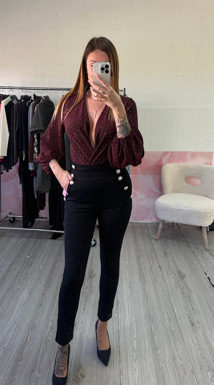 Pantalone nero con bottoni - JE_MI