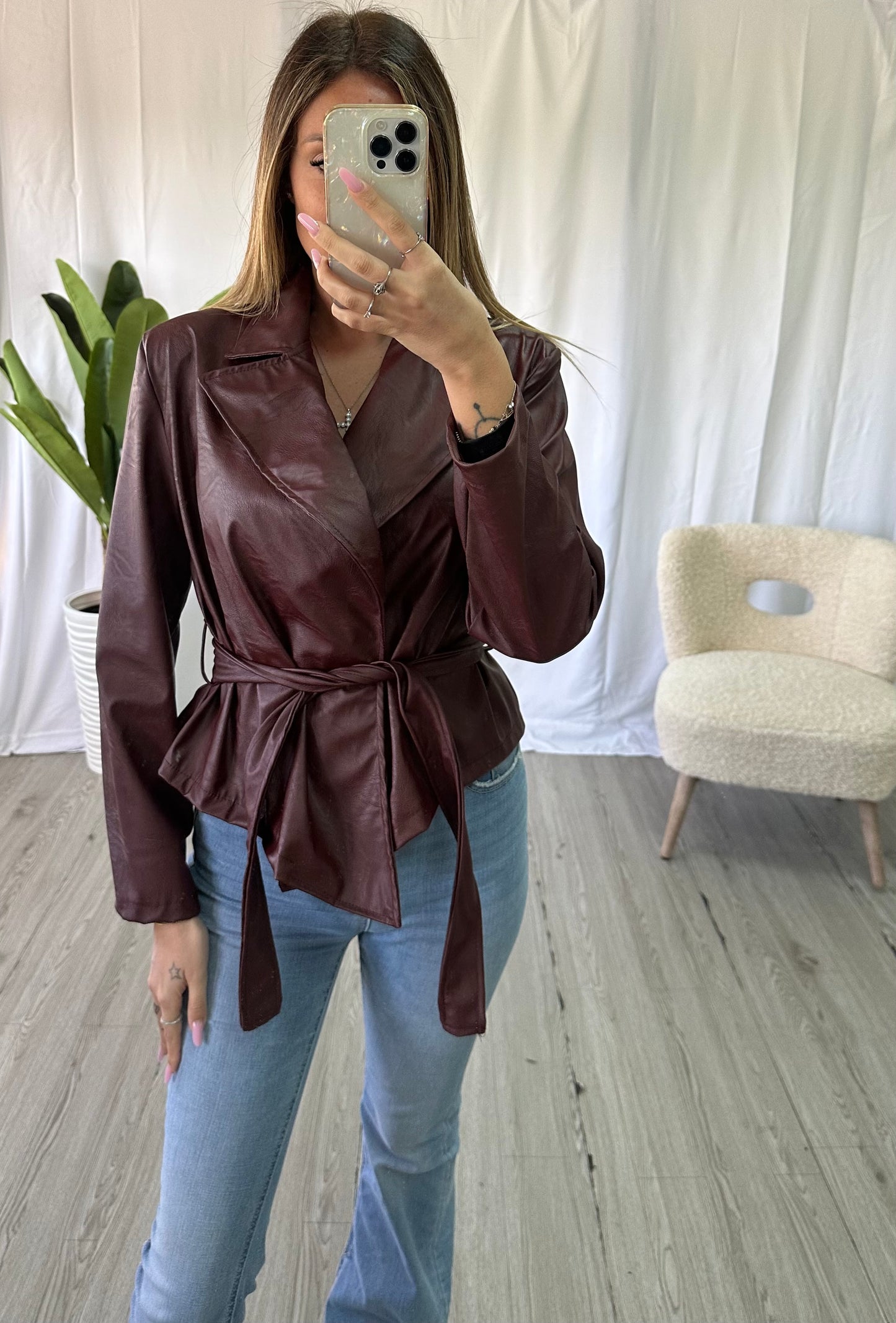 Giacca in ecopelle bordeaux - JE_MI