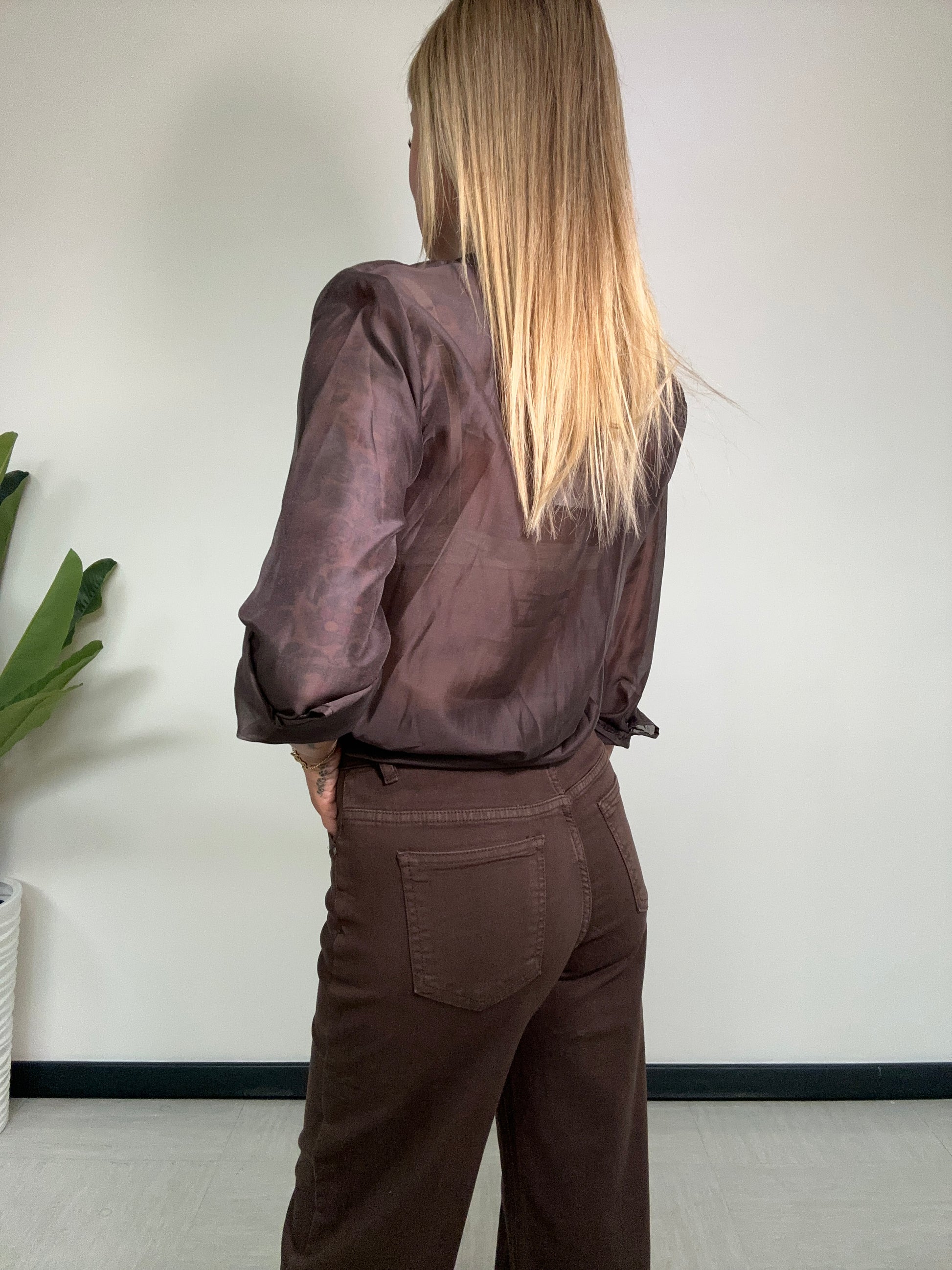 Camicia Marrone con Volant - JE_MI