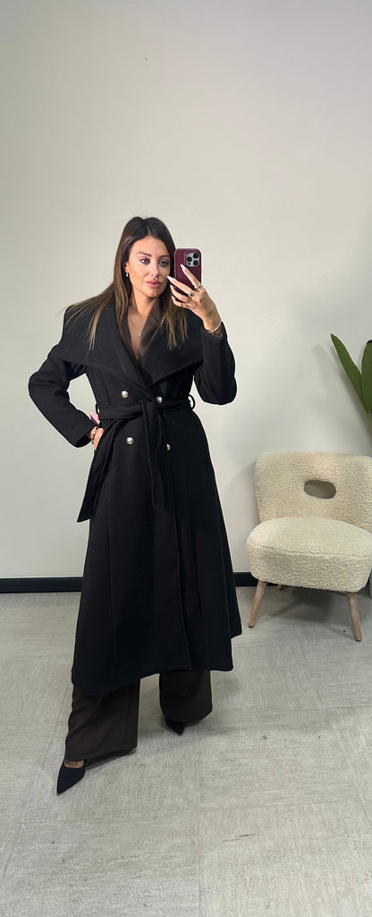 Cappotto doppiopetto con cintura