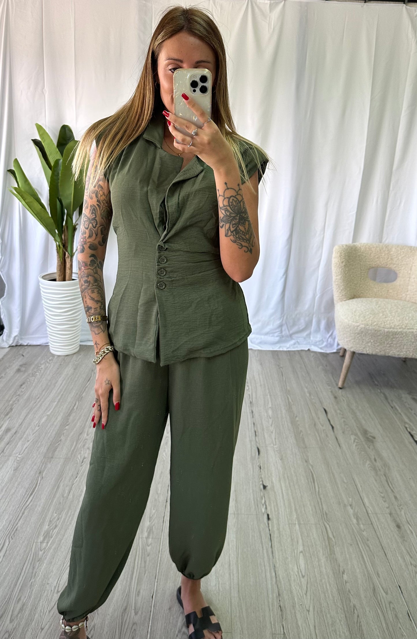 COORDINATO CON GIACCA ASSIMETRICA