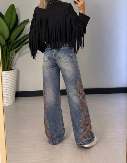 Giacca Western con Frange e Borchie