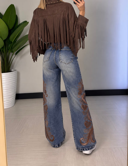 Giacca Western con Frange e Borchie