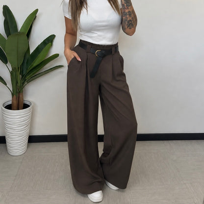 Pantalone palazzo con cintura