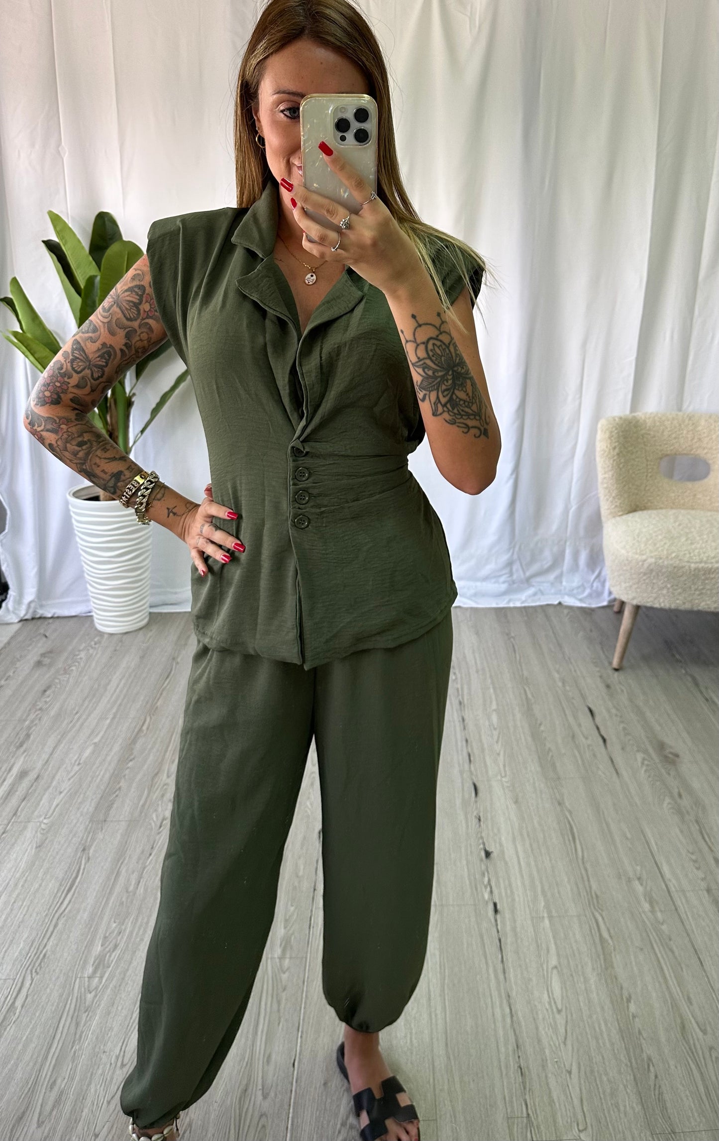 COORDINATO CON GIACCA ASSIMETRICA