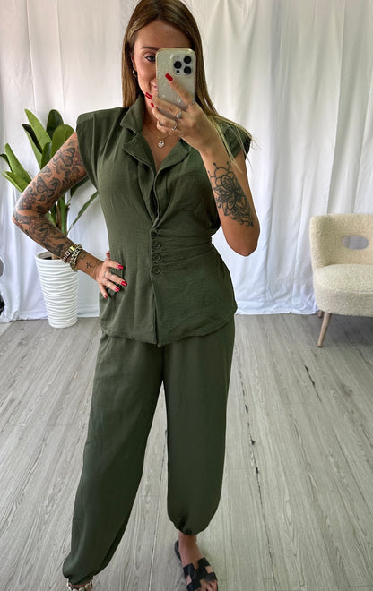 COORDINATO CON GIACCA ASSIMETRICA
