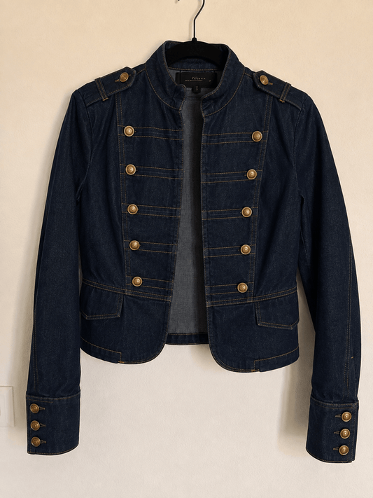 Giacca in Denim Blu con Bottoni Dorati - JE_MI