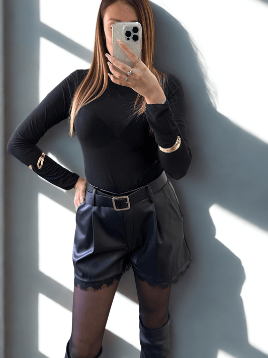 Pantalone nero con pizzo - JE_MI