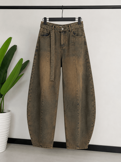 Jeans Balloon Marrone Vintage - JE_MI