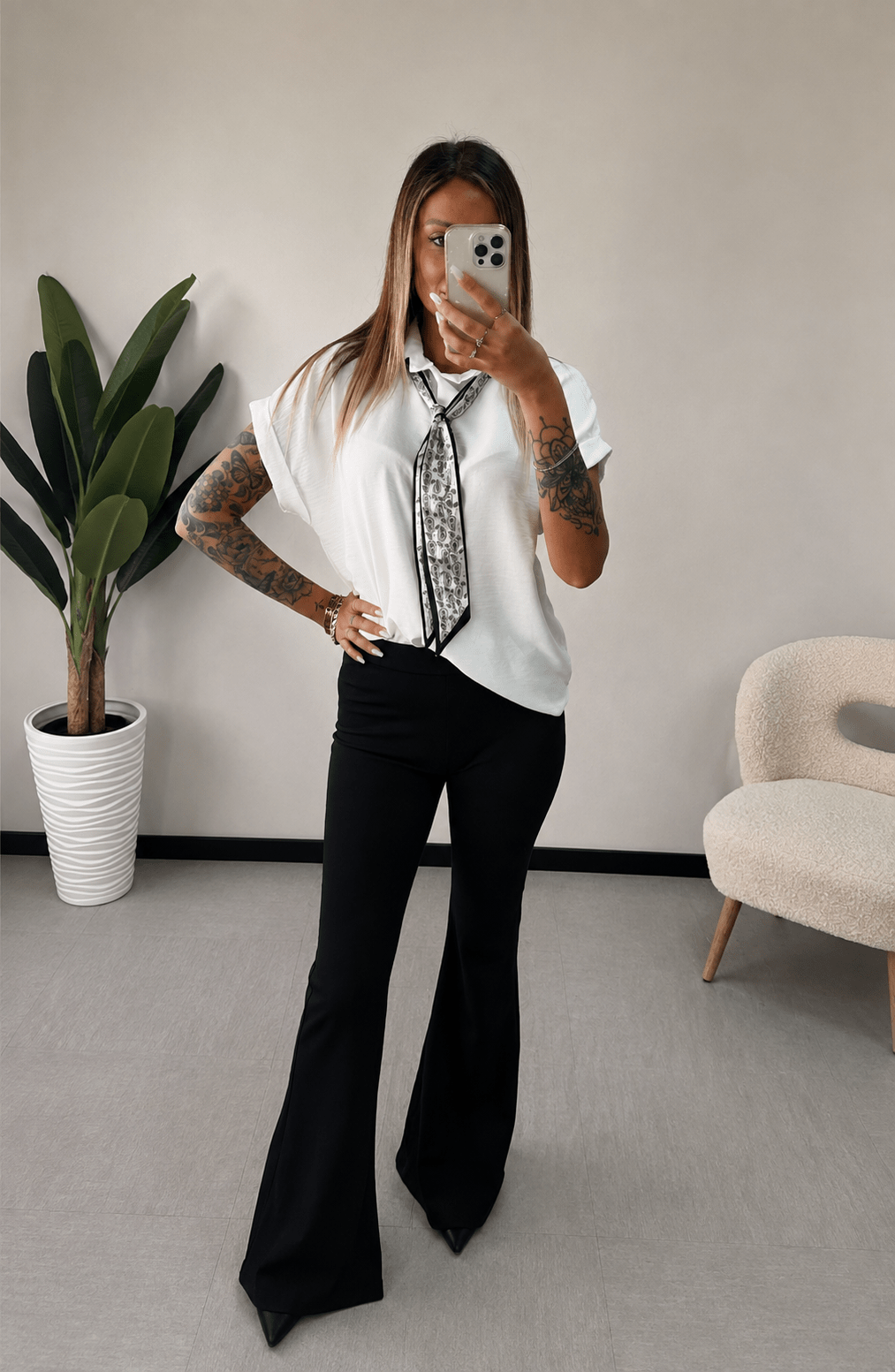 Camicia con cravatta a foulare - JE_MI