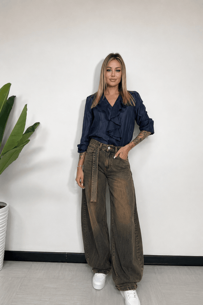 Jeans Balloon Marrone Vintage - JE_MI