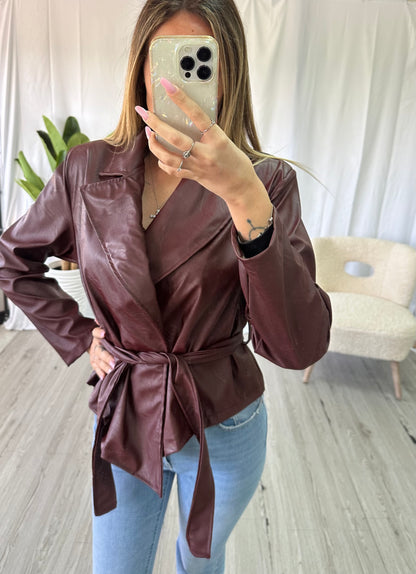 Giacca in ecopelle bordeaux - JE_MI