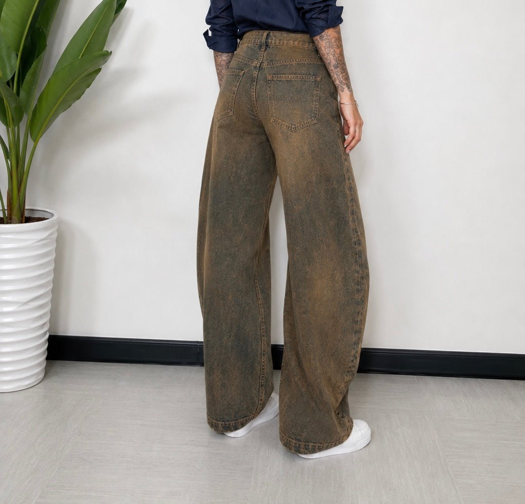 Jeans Balloon Marrone Vintage - JE_MI