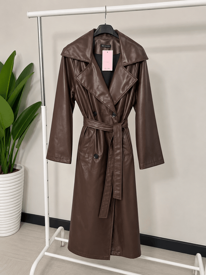 Trench lungo in ecopelle