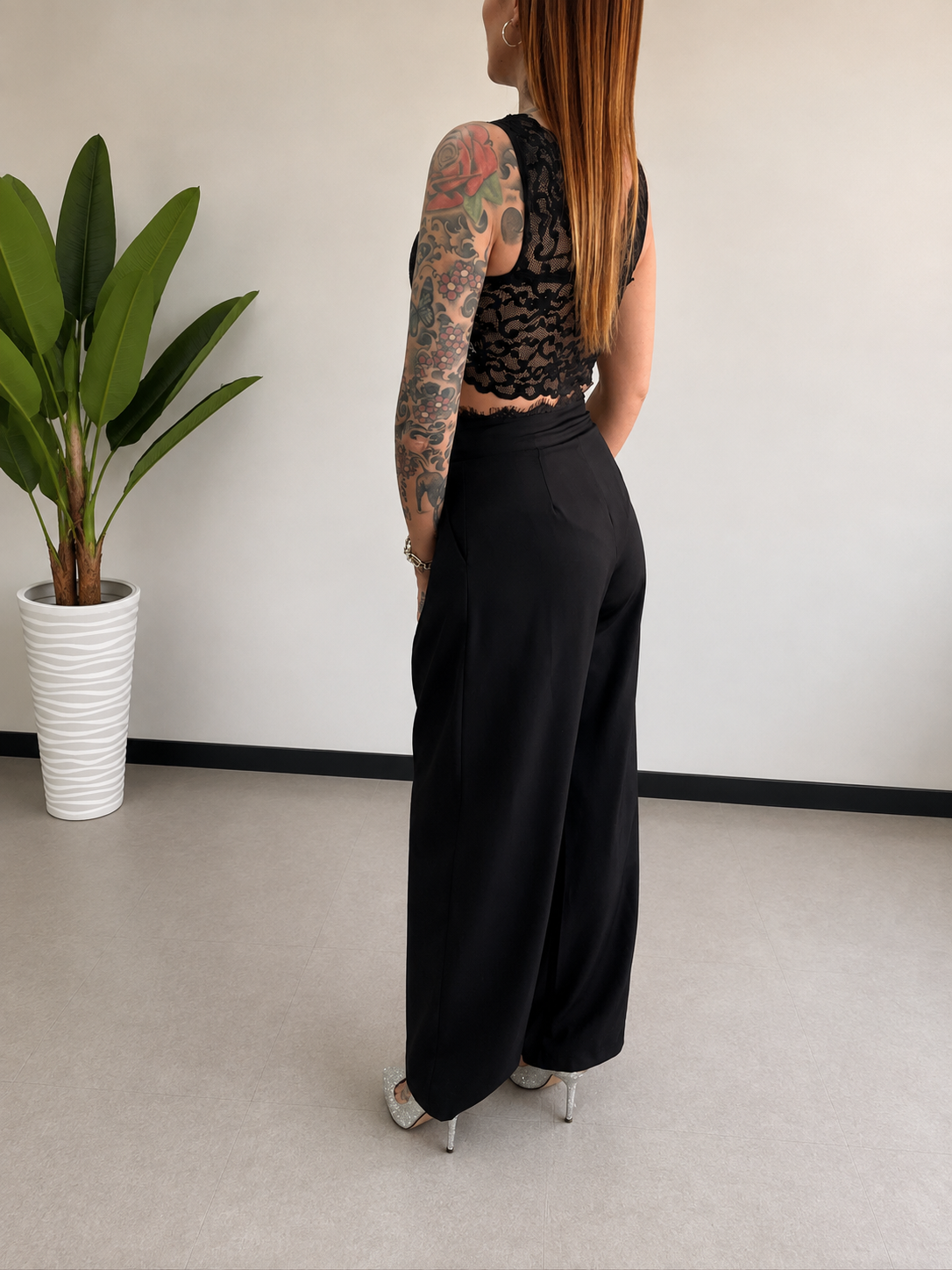 Pantalone con pizzo