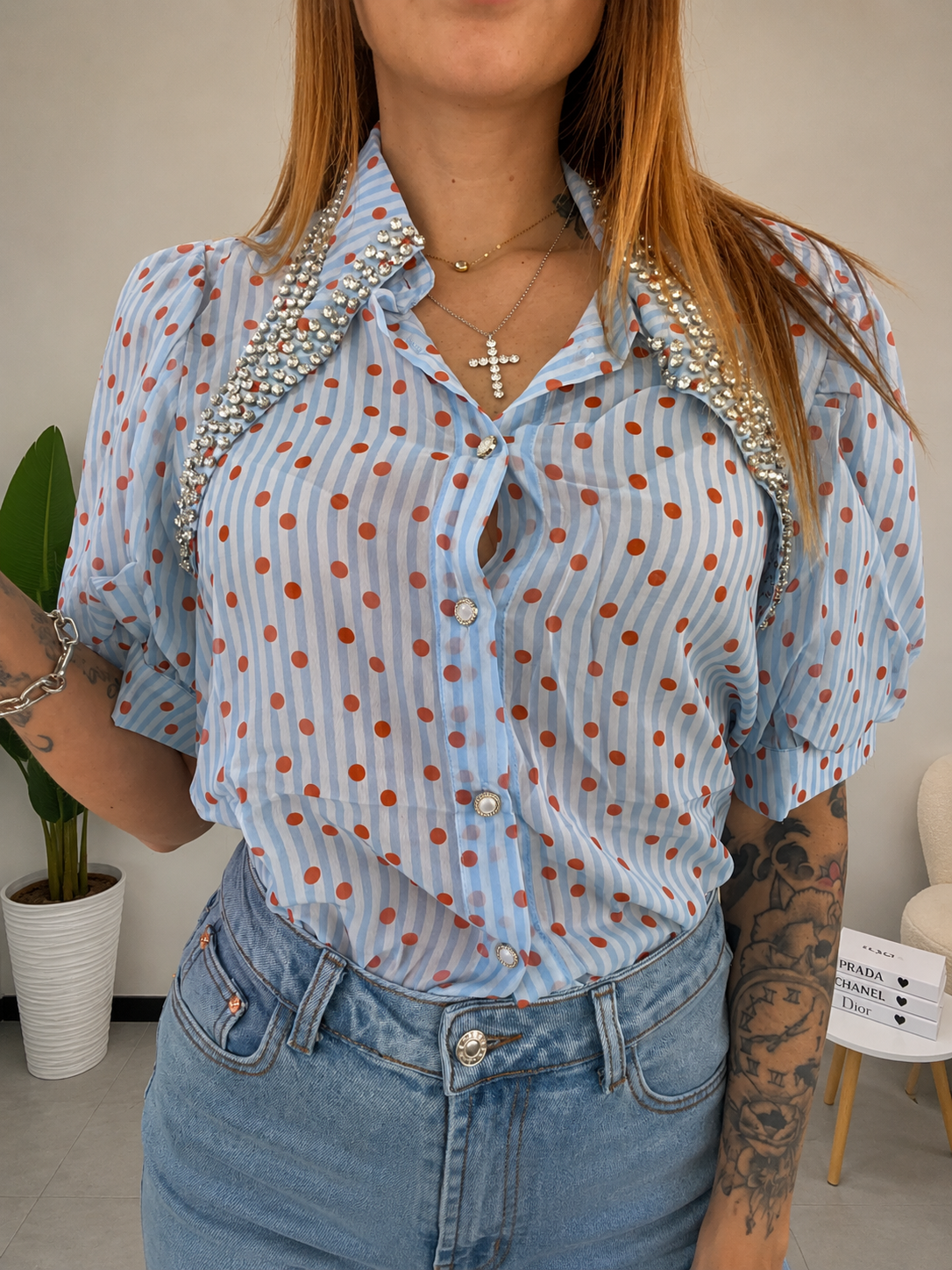 Camicia a pois